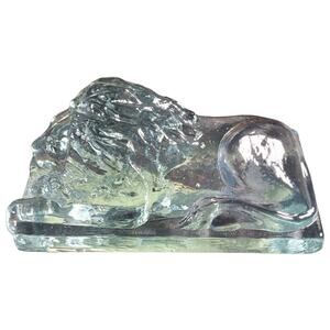 French Crystal Lion Statue - Heavy 3 lb 7 oz - 7" X 3.5" Decorative Gift Unique